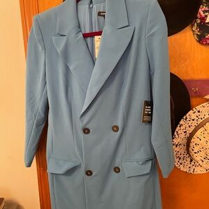 EXPRESS Women's Blue Double-Breasted Blazer Dress